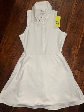NWT Sleeveless White Polo Dress - all in motion